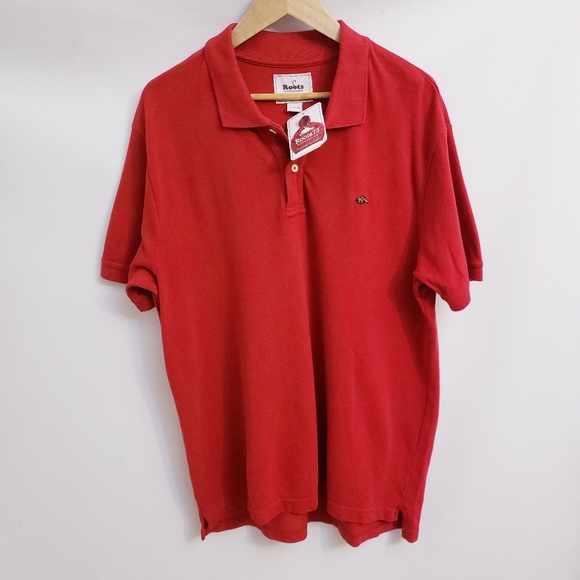 Roots Shirts Nwt Roots Canada Red Organic Cotton Short Sleeve Polo